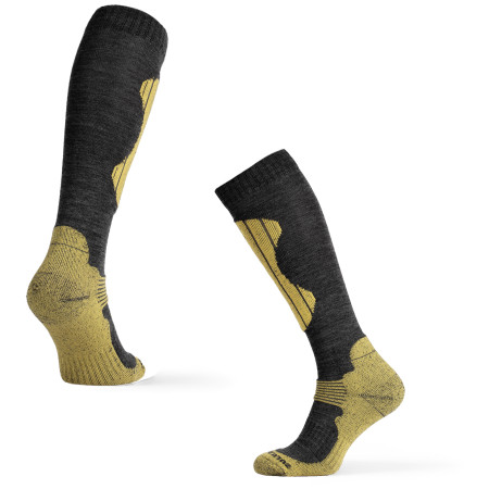 Herren Kniestrümpfe Zulu Ski Merino Men grau/gelb