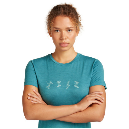 Damen-T-Shirt Icebreaker Women Merino 150 Tech Lite SS Tee Snow Day