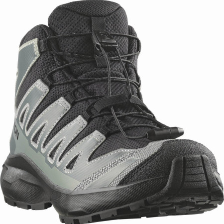 Kinderschuhe Salomon Xa Pro Mid Wp J Black-Sedona Sage-Wrought Iron