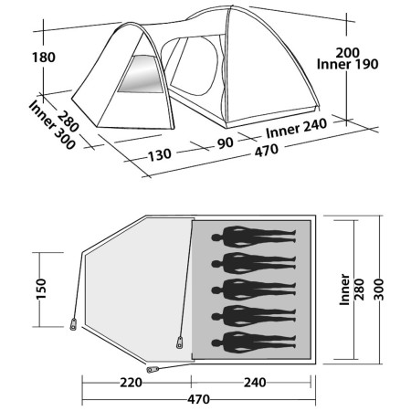 Familienzelt Easy Camp Eclipse 500