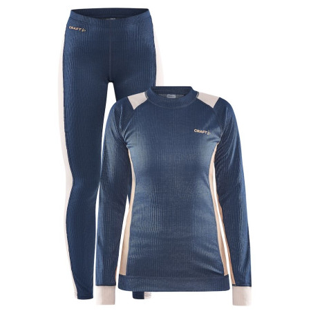 Damen Funktionsset Craft Core Dry Baselayer blau/weiß Tide-Gum
