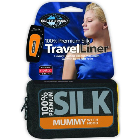 Schlafsackeinlage Sea to Summit Silk Liner Stretch Panel Mummy blau PacificBlue