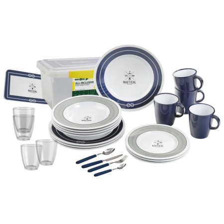 Geschirrset Brunner All Inclusive Nautical weiß/blau