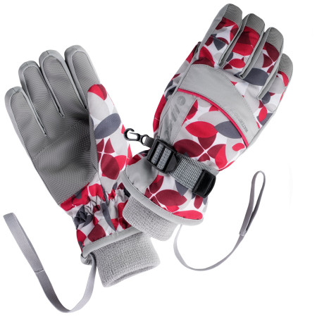 Kinderhandschuhe Hi-Tec Kelly Jr grau/rosa Micro Chip/Rose Red/Beet Red