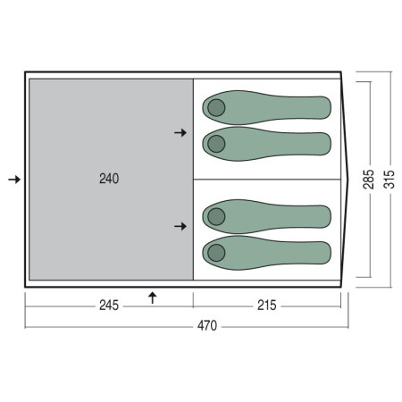 Familienzelt Pinguin stan pro 4 Interval 4