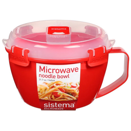 Schüssel für Nudeln Sistema Noodle Bowl Microwave rot red