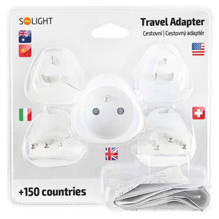 Adapter Solight Reiseset aus Wechselgabeln für die ganze Welt