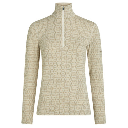 Damen-Funktionsshirt Icebreaker Women M 260 Tech Vertex LS HZ AlpGeo beige/weiß Undyed/Cumin/J
