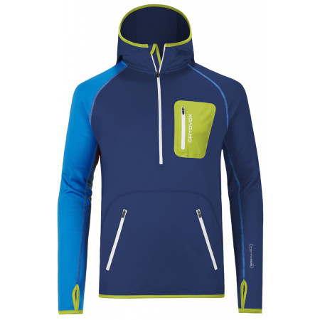 Herren-Sweatshirt Ortovox Merino Zip Neck blau StrongBlue