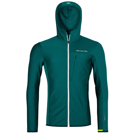 Herrenjacke Ortovox Fleece Light Grid Hooded Jacket grün Pacific Green