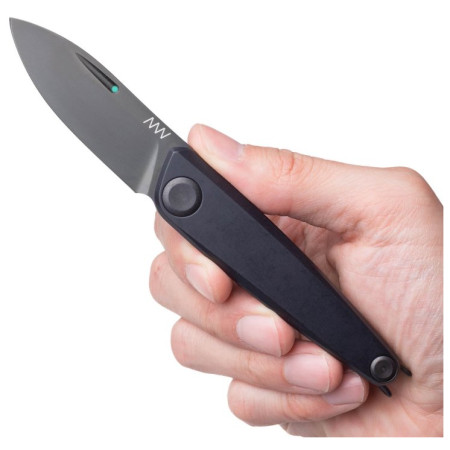 Klappmesser Acta non verba Z050 DLC Plain Edge schwarz DLC black/black dural