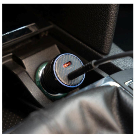 Adapter Swissten Car Charger 2X USB-C PD, 50W + cabel USB-C / USB-C, 1 m