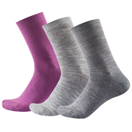 Damensocken Devold Daily Light Woman Sock 3PK grau Anemone mix