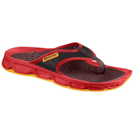 Herren Flip-Flops Salomon RX Break schwarz/rot FieryRed/Syrah/BrightMarigold