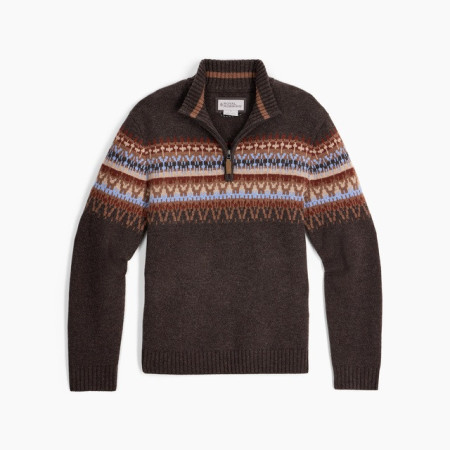 Herrenpullover Royal Robins Arch Rock 1/4 Zip dunkelbraun Turkish Coffee Htr Kirkwood Pt