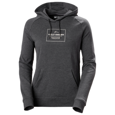 Damen-Sweatshirt Helly Hansen W F2F Organic Cotton Hoodie grau Ebony Melange