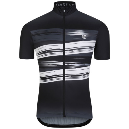 Herren Radtrikot Dare 2b AEP Pedal S/S Jersey schwarz Black Tread Print
