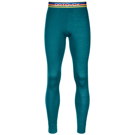 Herreunterhose Ortovox 185 Rock'N'Wool Long Pants grün PacificGreen