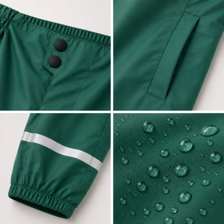 Wasserdichte Kinderhosen DucKsday Rainpants Dark Green