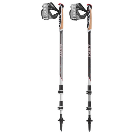 Nordic Walking Stöcke Leki Poles Traveller Alu schwarz/weiß darkanthracite-white-fluorescent red