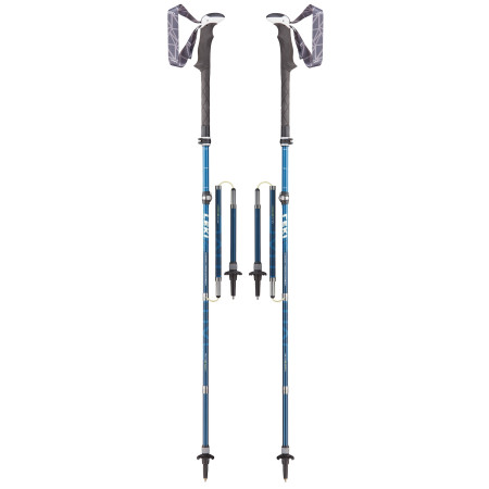 Trekkingstöcke Leki Micro Vario Carbon Antishock blau DarkblemetallicDarkblueWhite