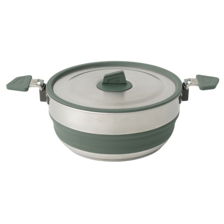 Faltbarer Kochtopf Sea to Summit Detour Stainless Steel Collapsible Pot 3L silber/grün Laurel Wreath Green