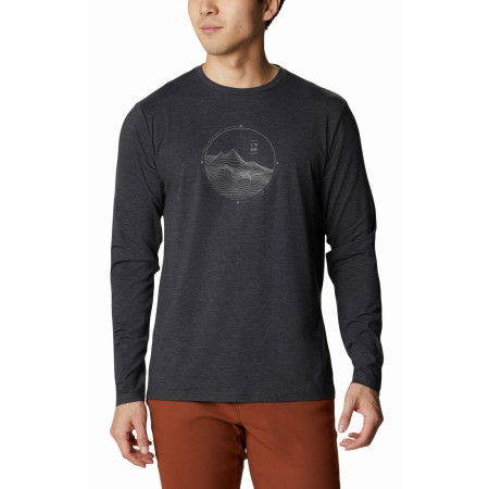 Herren-T-Shirt Columbia Tech Trail™ Graphic Long Sleeve schwarz BlackHeatherRoundedContourGraphic