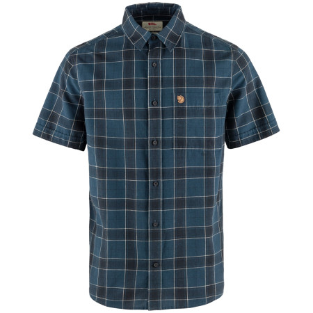 Herrenhemd Fjällräven Övik Travel Shirt SS M blau Indigo Blue-Dark Navy