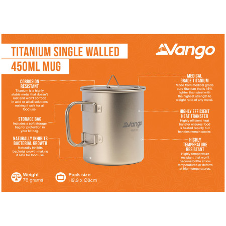 Tasse Vango Titanium Single Walled Mug 450ml