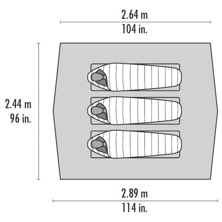 Ultraleichtes Zelt MSR Thru-Hiker 70 Wing V2