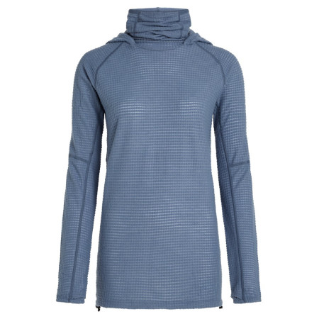 Damen-Sweatshirt Icebreaker Wom Mer 400 RealFleece Grid Pulover Hood blau/grau Dawn