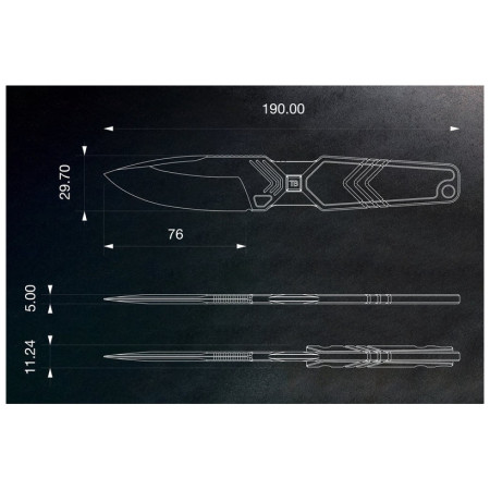 Messer TB OUTDOOR Monobloc Knife Impact 127 Black Pvd G10