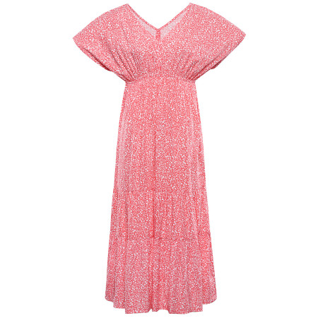 Damenkleid Alpine Pro Graana rot/weiß calypso coral