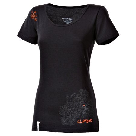 Damen-T-Shirt Progress Lhasa Print schwarz