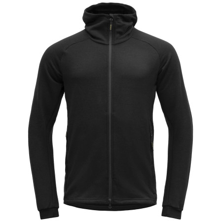 Herren Funktions-Sweatshirt Devold Nibba Merino Jkt Hood schwarz Caviar