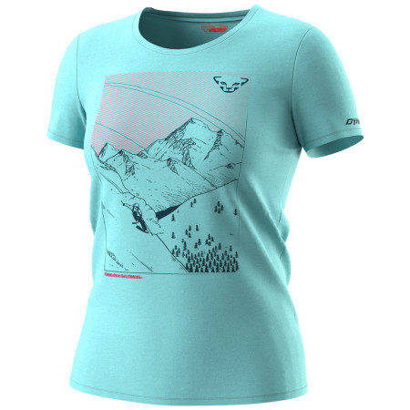 Damen-T-Shirt Dynafit Artist Series Dri T-Shirt W türkis marine blue/SKI TRACES DOWNHIL
