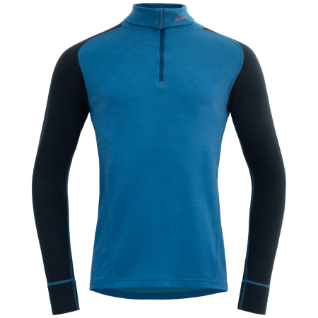 Herren-Rollkragenpullover Devold Duo Active Man Zip Neck blau/hellblau BLUE/INK