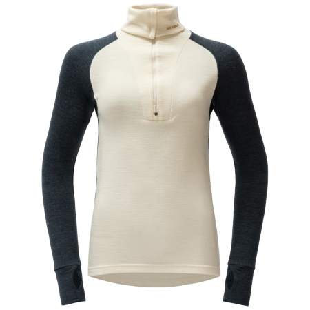 Damen-Funktionsshirt Devold Expedition Merino Silk Zip Wmn schwarz/beige Ink/Offwhite