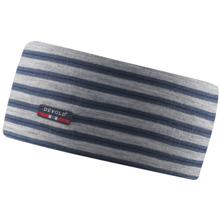 Stirnband Devold Breeze Headband kids grau/blau Night stripes