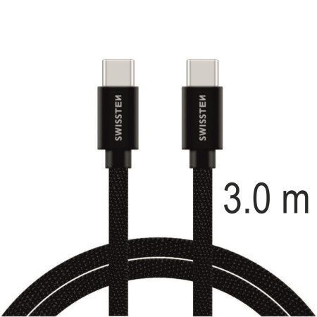 Lade- und Datenkabel Swissten Textile USB-C / USB-C 3 m