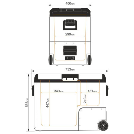 Kompressor-Kühlschrank Yolco TCX60