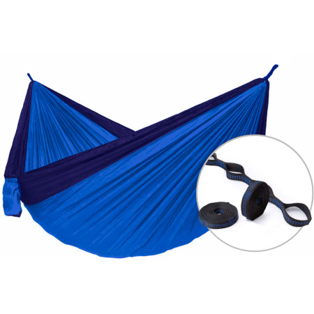 Hängematte Hamaka.eu Camping single + Slap Strap blau