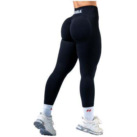 Damen-Leggings Nebbia High-waisted push-up leggings Power schwarz BLACK