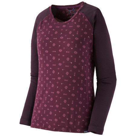 Damen-Funktionsshirt Patagonia Cap Midweight Crew lila Fire Floral: Night Plum