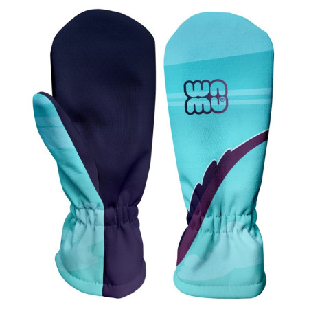 Kinder-Softshellhandschuhe WAMU Dragon Fantasy blau BLUE