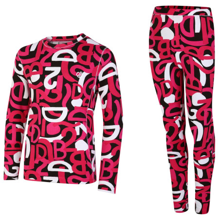 Kinder-Thermounterwäsche Dare 2b Pow Baselayer Set rosa Kids Pink Graffiti Print
