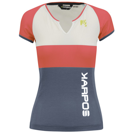 Damen-T-Shirt Karpos Moved Evo W Jersey grau/rot Hot Coral/Cloud Dancer/Vintage