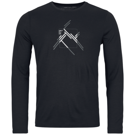Herren-T-Shirt Ortovox 185 Merino Mtn Cutout Ls Men's schwarz Black Raven