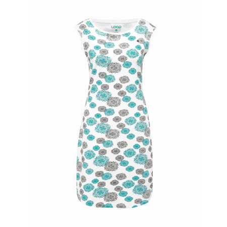 Damenkleid Loap Adenka weiß/blau BrgWhiteBlueAllover