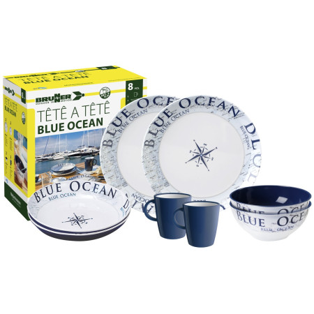 Geschirrset Brunner Set tête-à-tête Blue Ocean 8 pcs